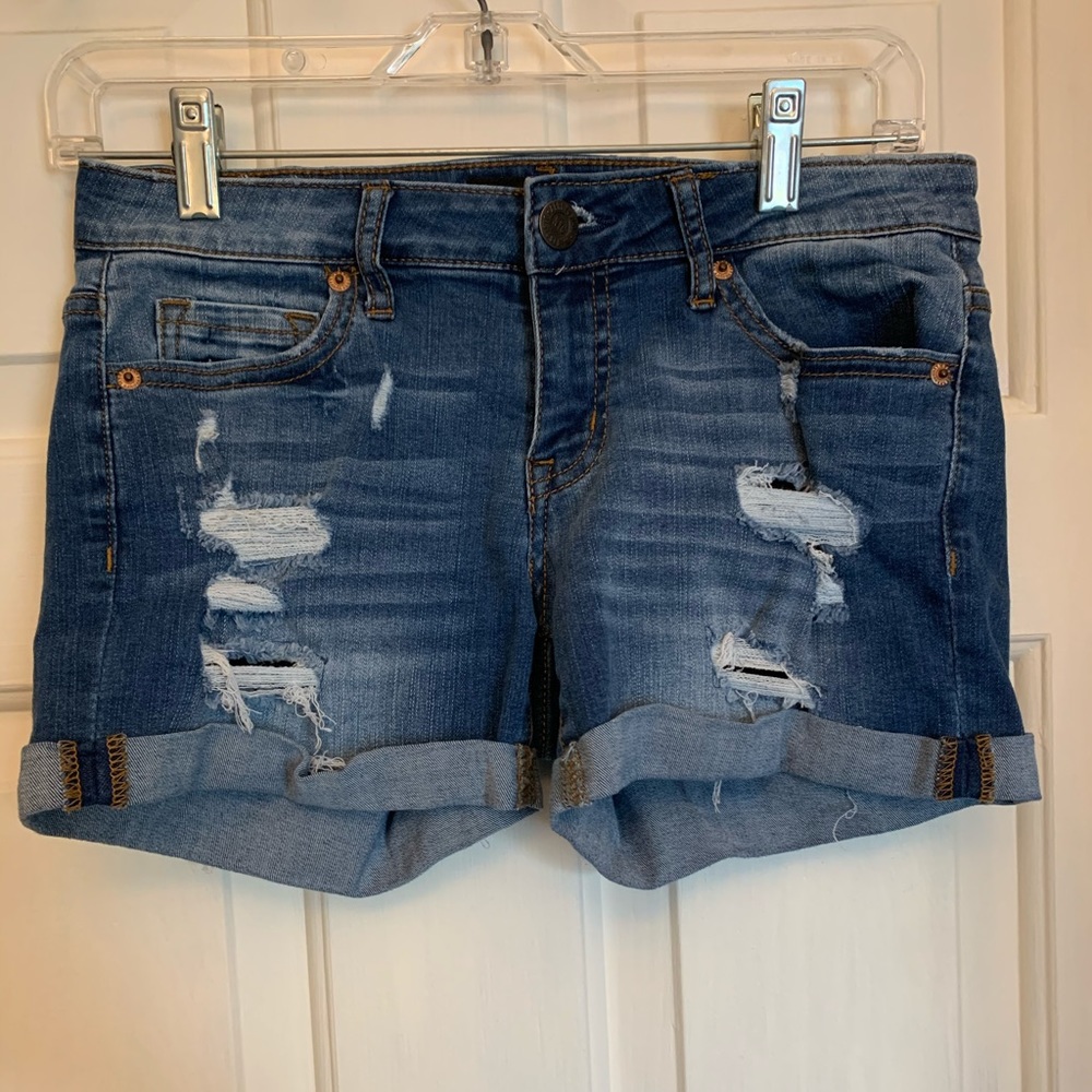 Ripped Denim Shorts